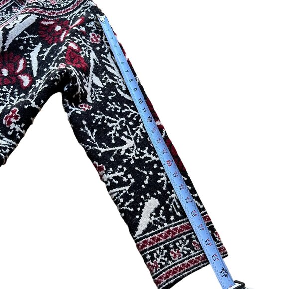 MaxSport Size M Black Red Floral Bohemian Longline Open Cardigan Duster Sweater - Picture 14 of 16